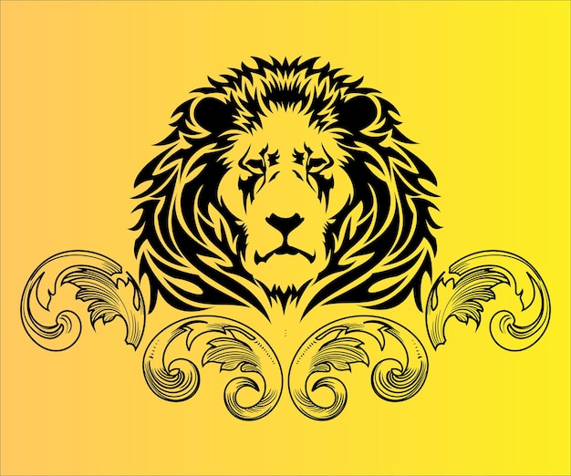 Vector vintage lion design