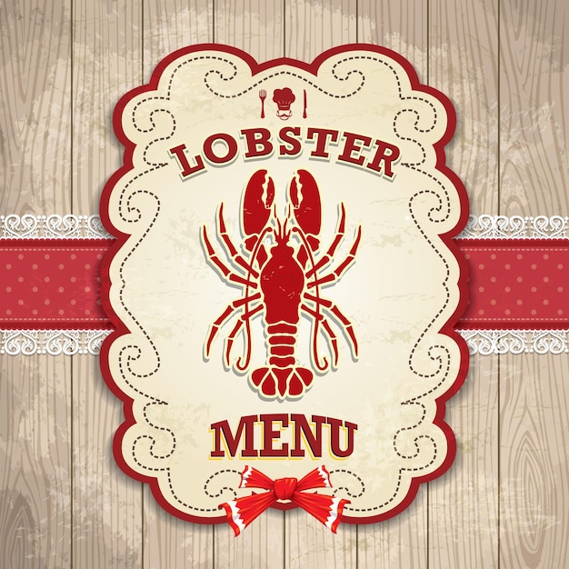 Vector vintage lobster poster design