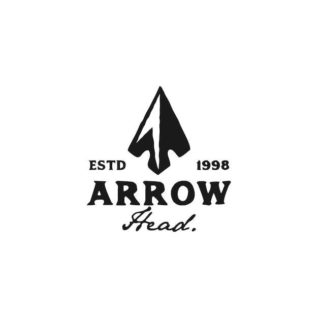 Vintage logo arrow head vector template illustration