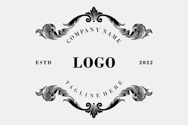 Vintage Logo Background. Luxury Frame Classic And Clipart