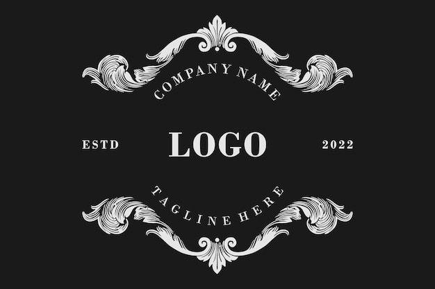 Vettore sfondo logo vintage. cornice di lusso classico e clipart