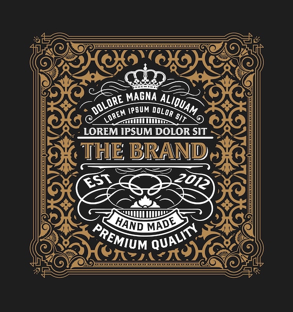 Vintage Logo or Banner Layout with ornamental elements