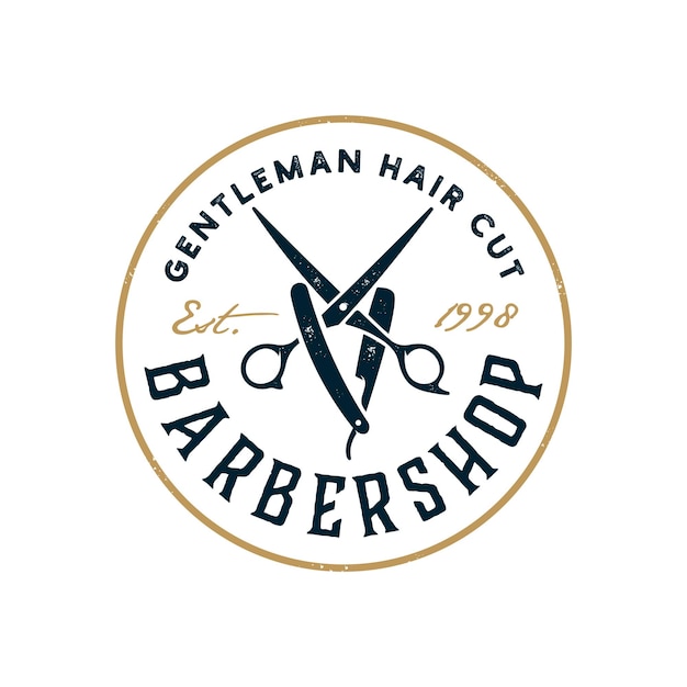 Vintage logo barbershop template illustration