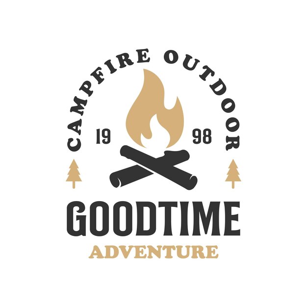 Fire Camp Vector Logo Ícone Royalty Free SVG, Cliparts, Vetores, e