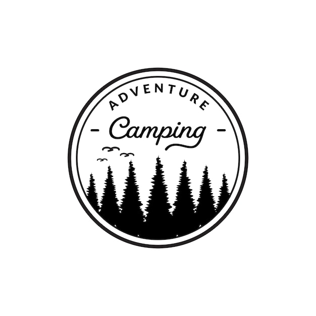 Distintivo da campeggio logo vintage, campeggio nel deserto