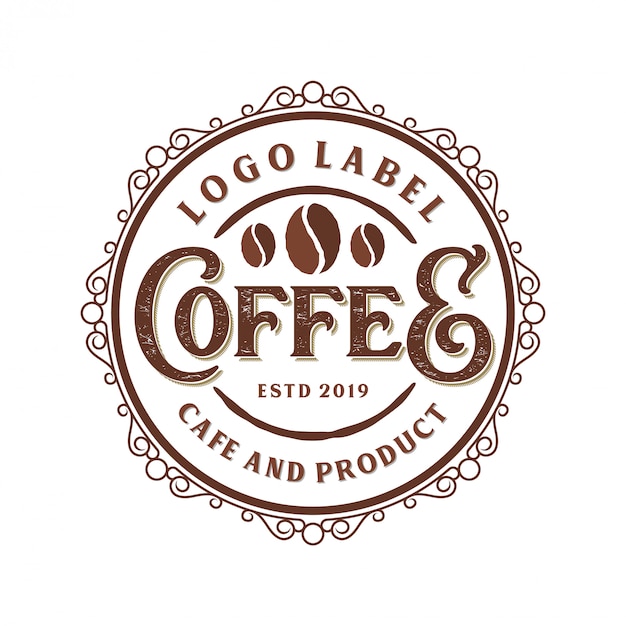 Vintage logo for coffee product or cafe shop