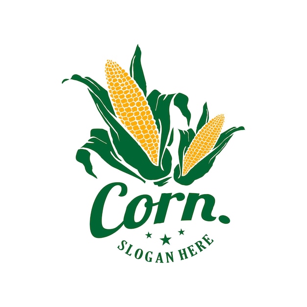 Vintage logo corn vector illustration