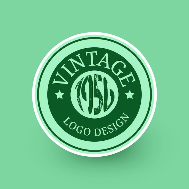 Vettore logo vintage con stile rotondo e semplice