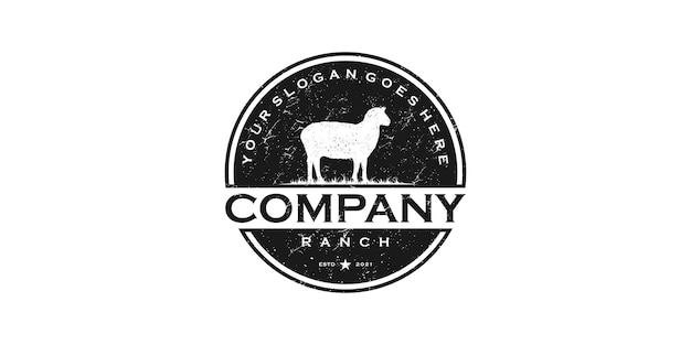 Vintage logo farm and ranch, logo reference for business