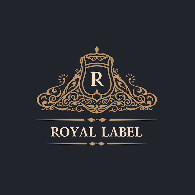 Logo vintage fiorisce stemma o etichetta