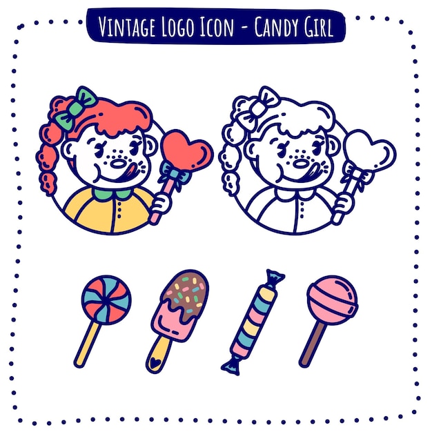 Icona del logo vintage candy girl