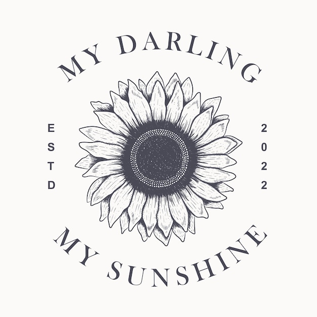 Vector vintage logo of my darling my sunshine