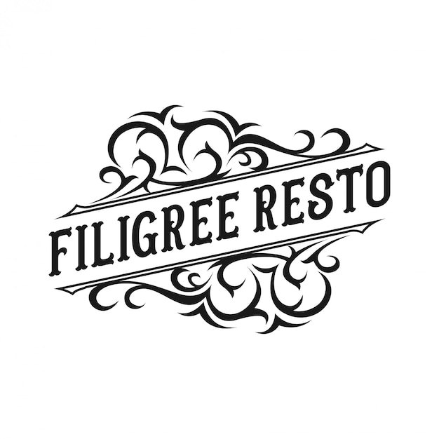 Vintage logo ontwerp voor restaurant