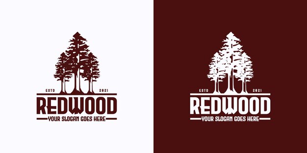 Vintage logo referentie, redwood