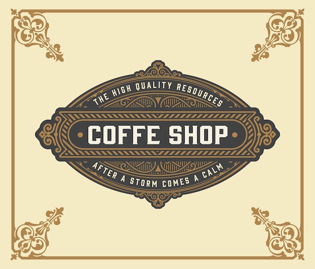 Vintage Logo for restaurant, coffee shop.