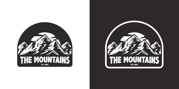 Vintage logo retro badge label mountain for shirt sticker hat outdoor adventure