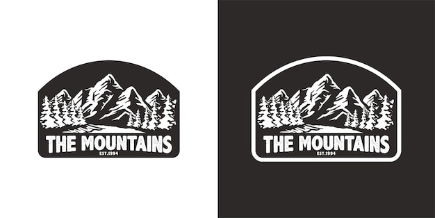 Vintage logo retro badge label mountain for shirt sticker hat outdoor adventure