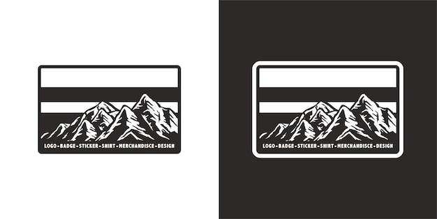 Vintage logo retro badge label mountain for shirt sticker hat outdoor adventure