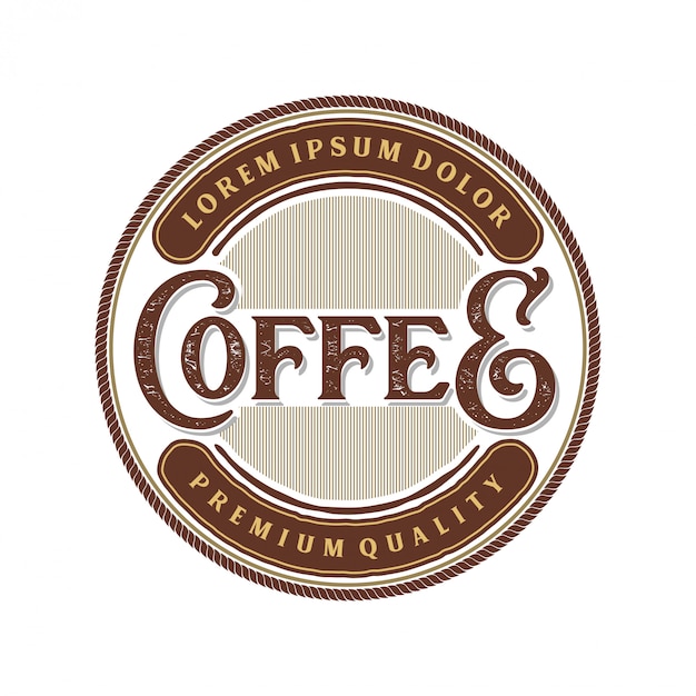 Vector vintage logo voor koffieproduct of caféwinkel