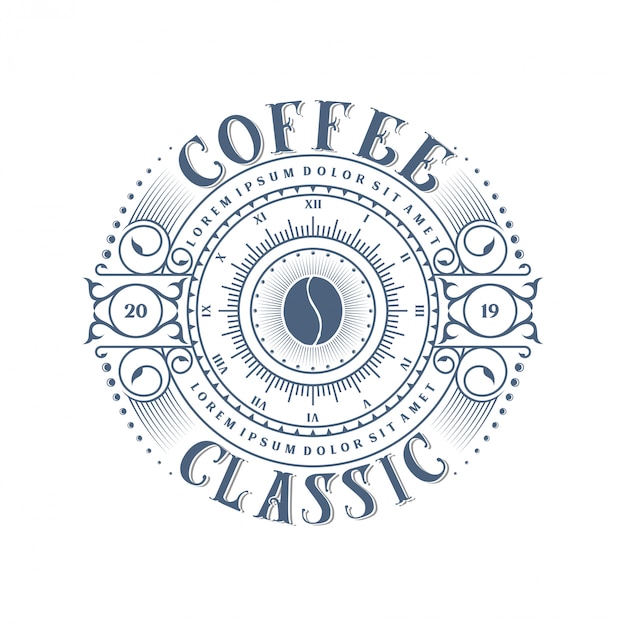 Vintage logo voor koffieproduct of caféwinkel