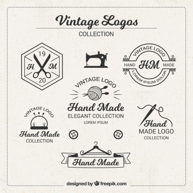 Vector vintage logos for crafts