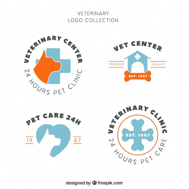 Урожай логотипов для ветеринарной клиники