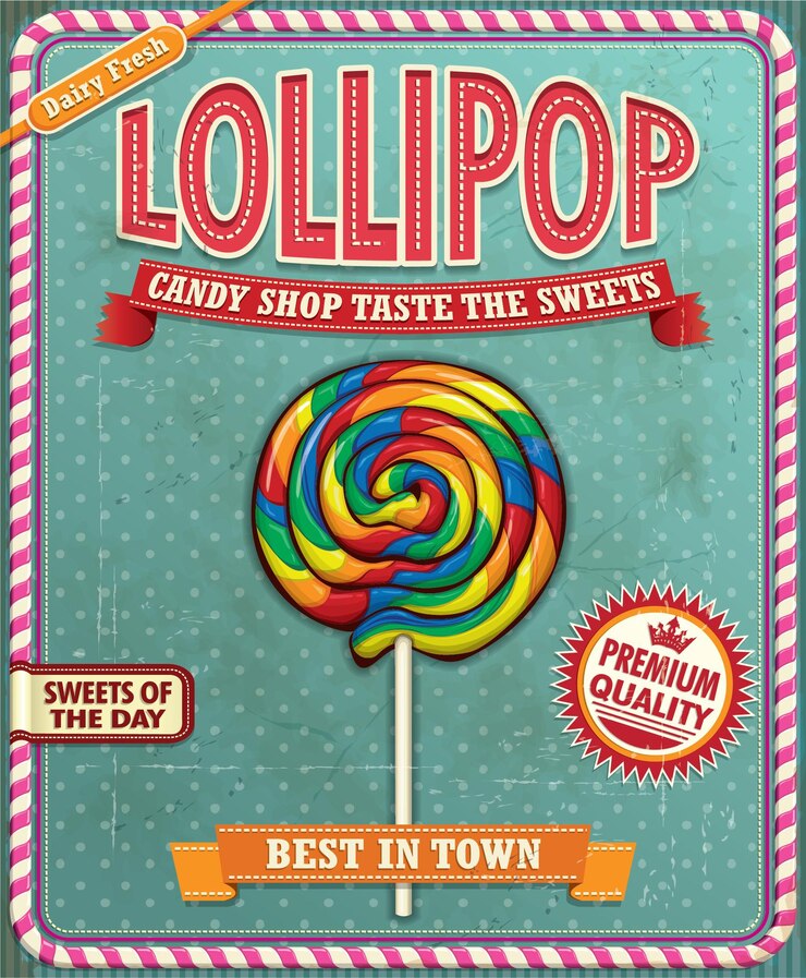 Винтажный дизайн плаката Lollipop