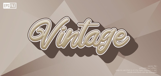 Vintage long shadow 3d style editable text effect
