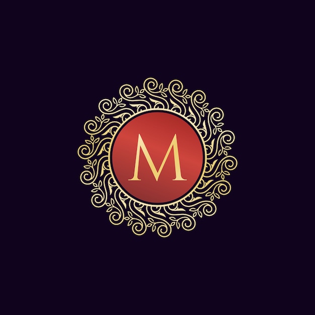 Vintage luxe logo letter m collectie ontwerp