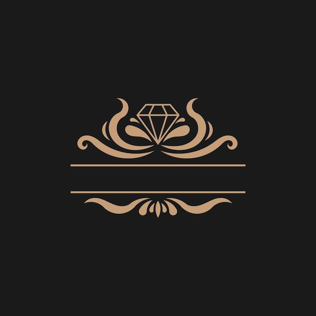 Vector vintage luxe sier decoratief bloeien ornament logo