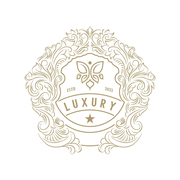 vintage luxe sier typografie logo