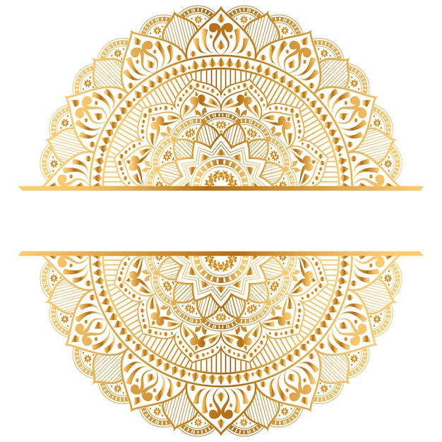 Винтажная роскошная золотая мандала арабеска исламский узор для свадебного приглашения