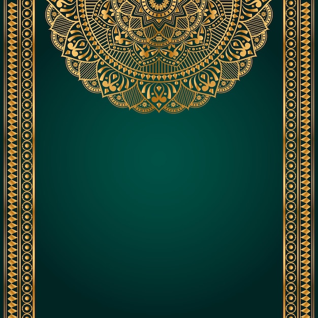 Vintage luxury golden mandala arabesque islamic pattern for wedding invitation