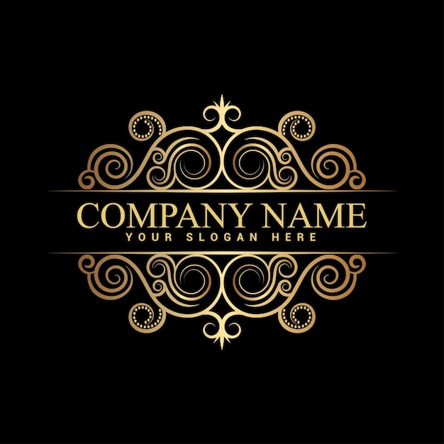 Vintage and luxury logo template premium vector,royalty