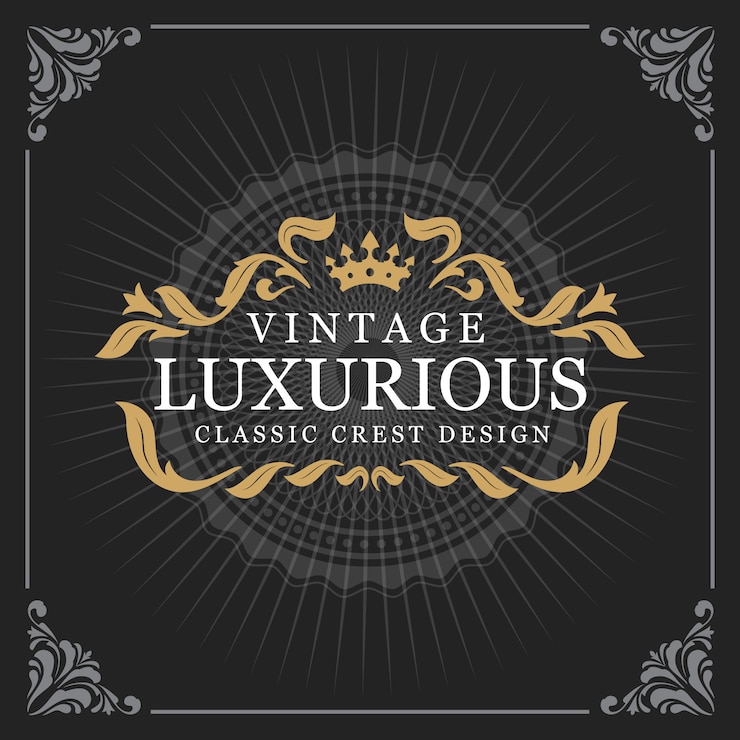 Vector vintage luxury monogram banner template design