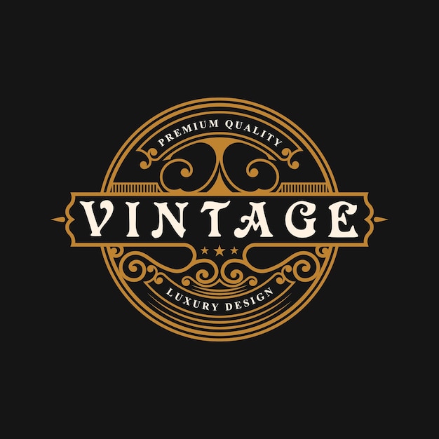 Vector vintage luxury ornament logo template