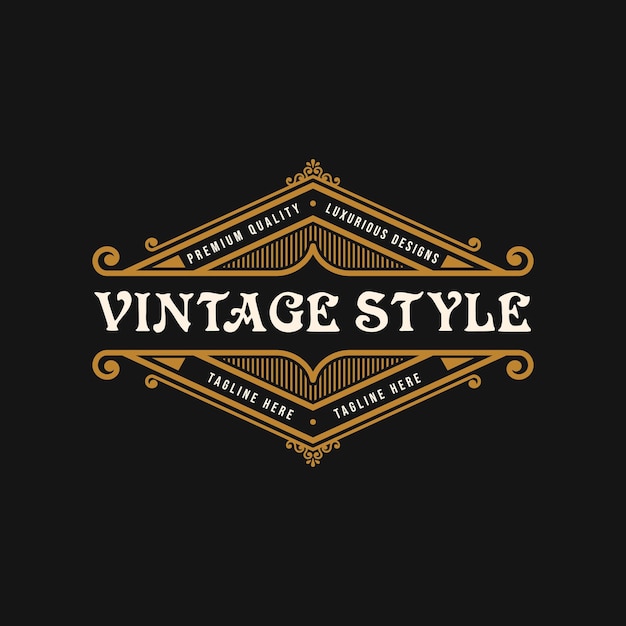 Vintage luxury ornament logo template