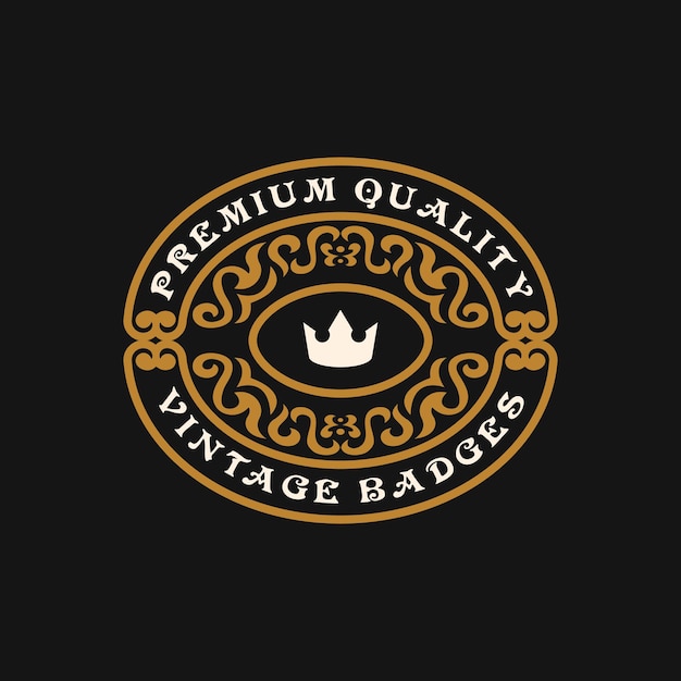 ヴィンテージの豪華な飾りのロゴのテンプレート