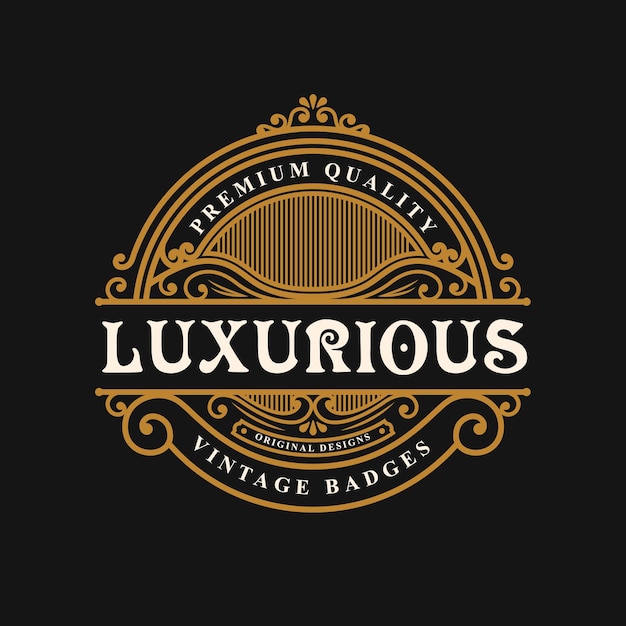 Vintage luxury ornament logo template