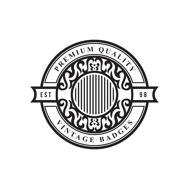 Vettore logo dell'ornamento di lusso vintage