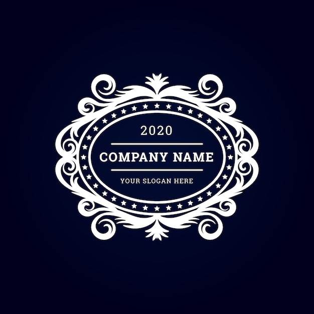 Vector vintage luxury premium logo with decorative frame