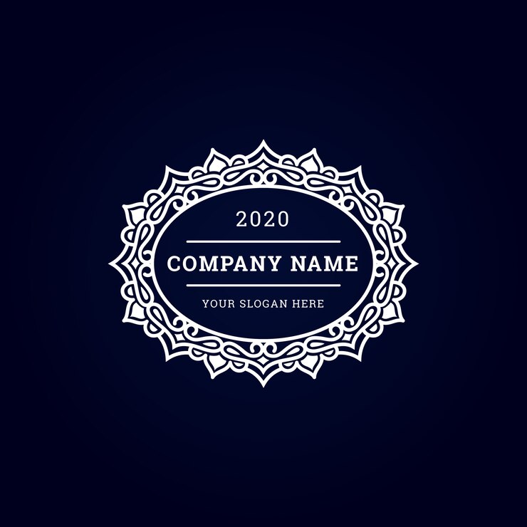 Vintage luxury white circular logo
