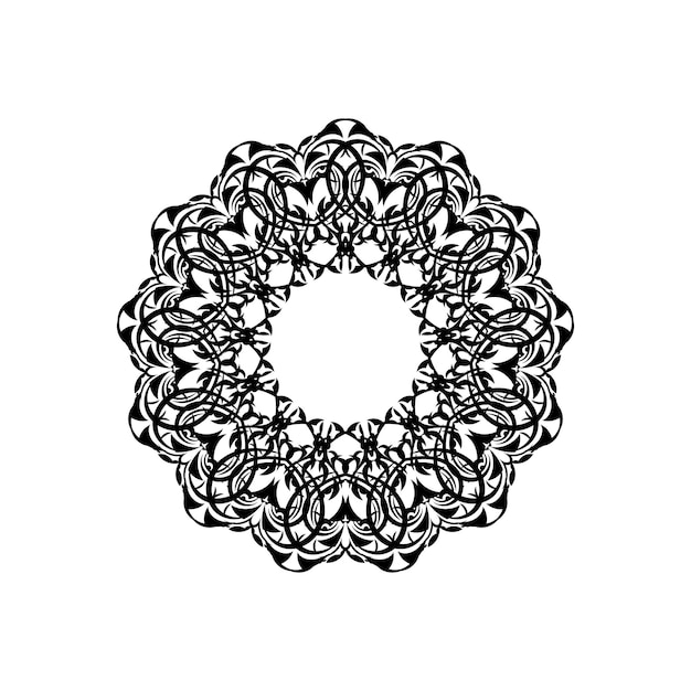 Ornamento rotondo bianco nero mandala vintage illustrazione vettoriale