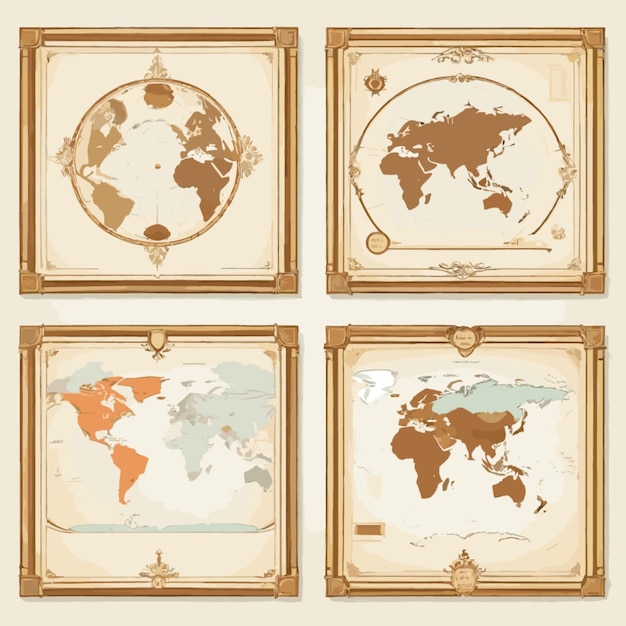 Vintage map frames