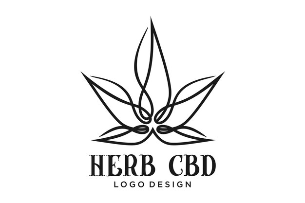 빈티지 마리화나 대마초 대마 냄비 잎 THC CBD 로고 디자인