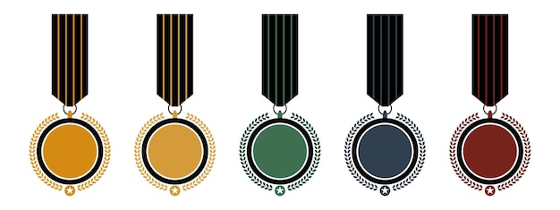 Vector vintage medaille met laurierkrans voor sportkampioenschap