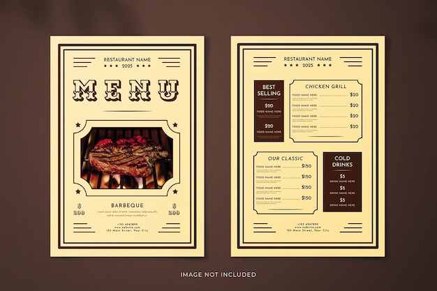 Vector vintage menu restaurant design template