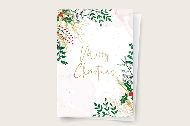 Vector vintage merry christmas frame with christmas decorations