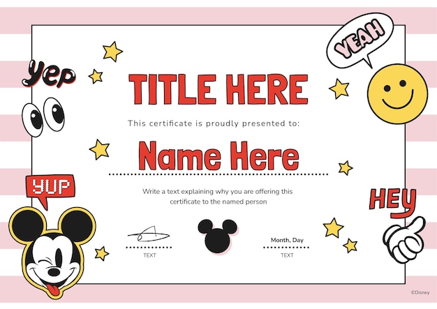 Vintage Mickey Mouse Certificate