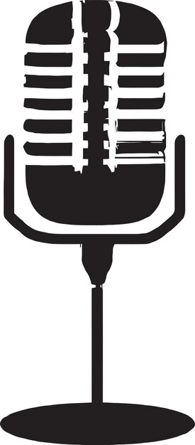 Vintage microphone vector logo icon